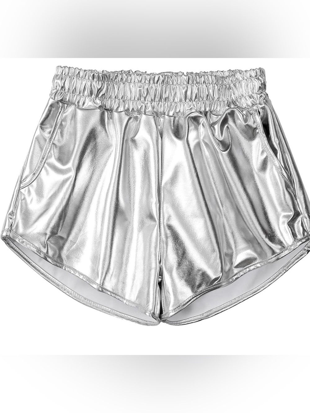 Metallic Silver girls Shorts size 8-9years